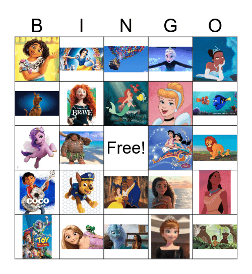 Disney Music Bingo Card