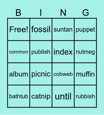 Step 3.1: Compound Words and VC/CV Bingo Card