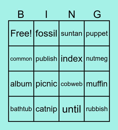 Step 3.1: Compound Words and VC/CV Bingo Card