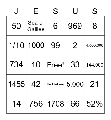 Bible Bingo 3 Bingo Card