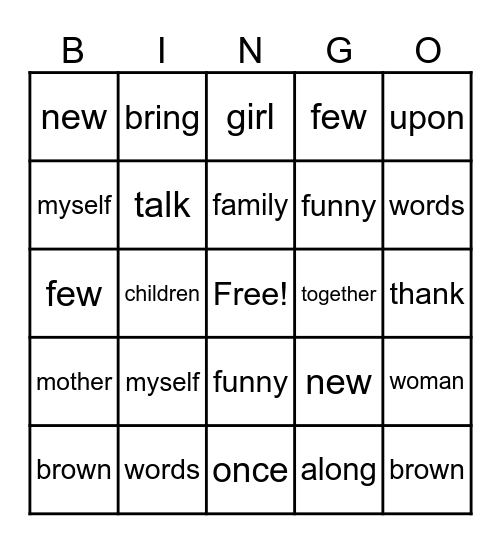 BINGLOW Bingo Card
