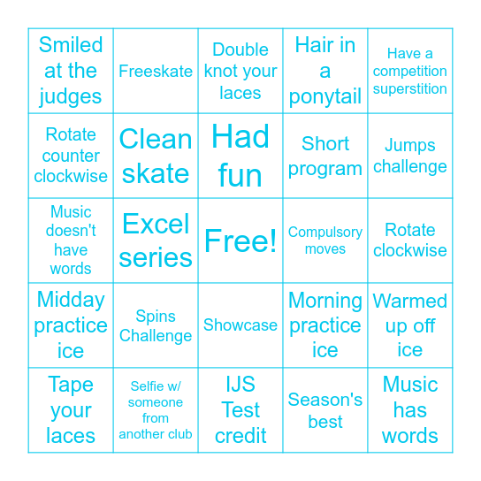 Skater Bingo! Bingo Card