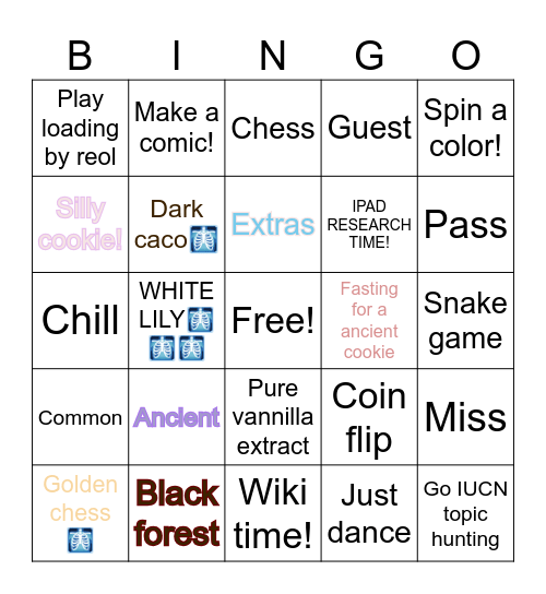 Cookies n' Creme Bingo! Bingo Card