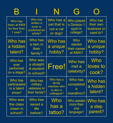 Common Ground Bingo (WS team) Bingo Card