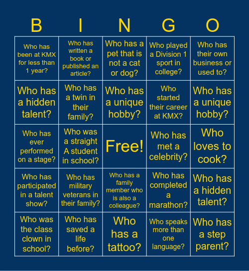 Common Ground Bingo (WS team) Bingo Card
