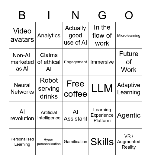 LTUK Bingo Card