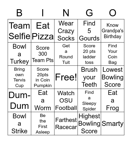 Cousins Weekend Bingo Card