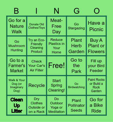 Earth Day Bingo 2025 Bingo Card