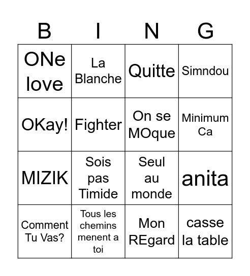 Ce n'est pas Bingo les amies Bingo Card