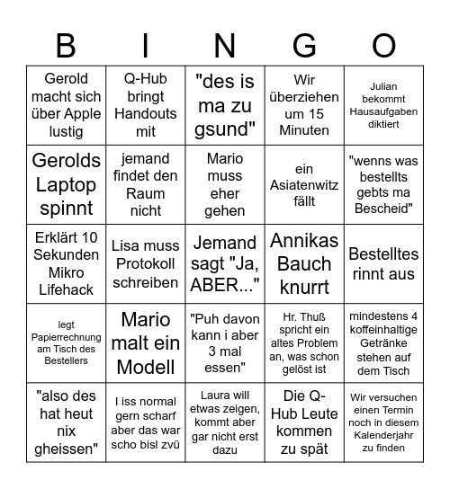 Bullshit Bingo Card