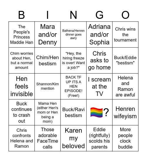 8x13 Bingo Card