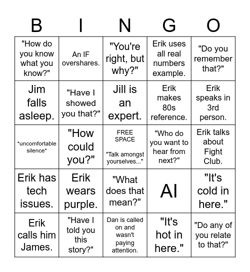 DOK Training Bingo Card