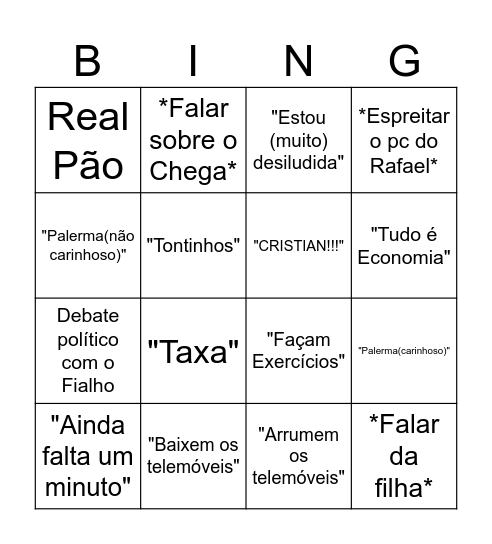 Stora de Economia Bingo Card