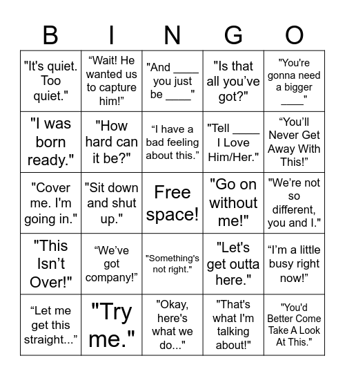 Minecraft Movie Bingo Card