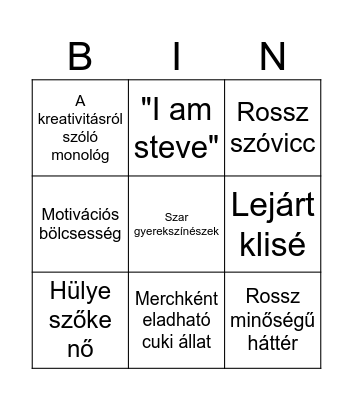 Minecraft film Bingo Card