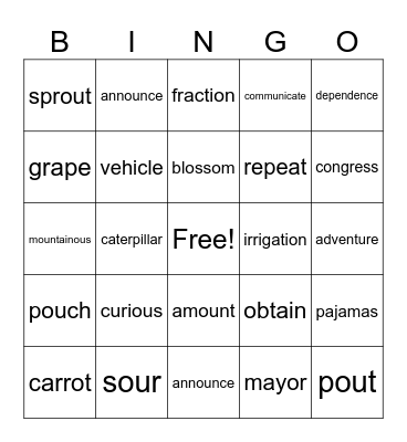 35-37 Bingo Card