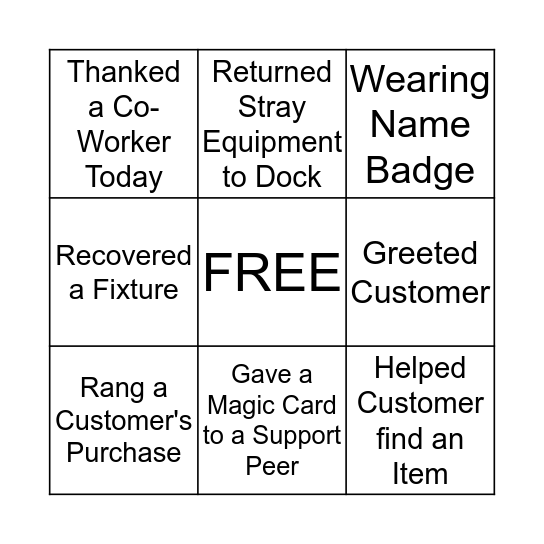 Macy's Support Week BINGO Card