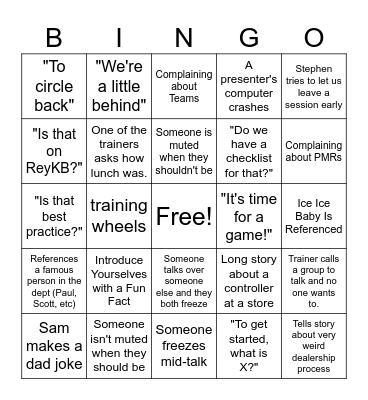 ICE Bingo Card