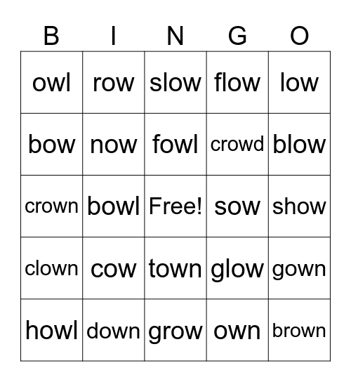 Two Sounds of OW Bingo Card