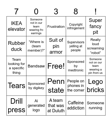 Comp bingo Card