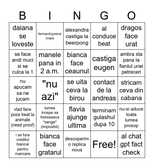 Hibyte Fake Teambuilding Bingo Card