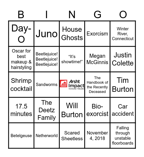 Beetlejuice Bingo! Bingo Card