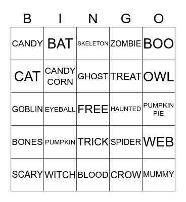 HALLOWEEN BINGO Card