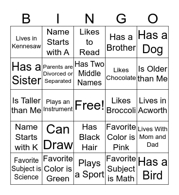 Violet Viking Bingo Card