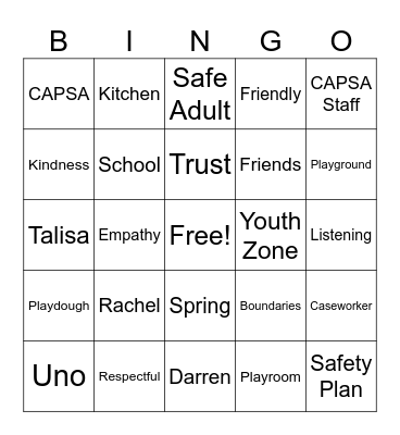 CAPSA BINGO Card