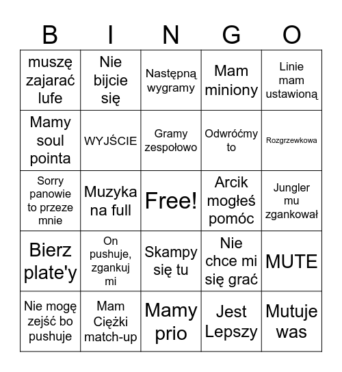 Masterowskie Bingo Card