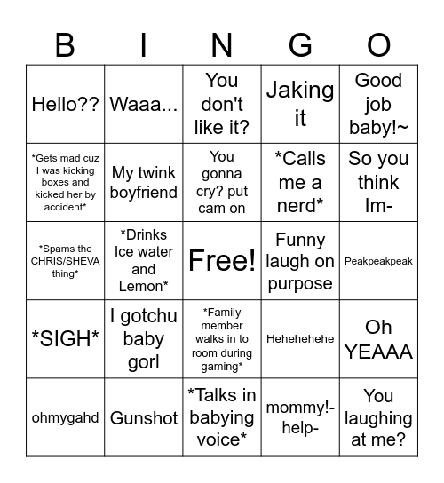 WIFE BINGO Card