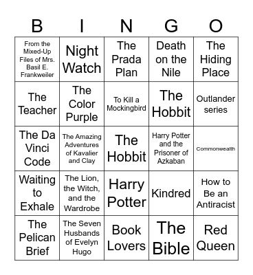 Favorite Book Bingo Card