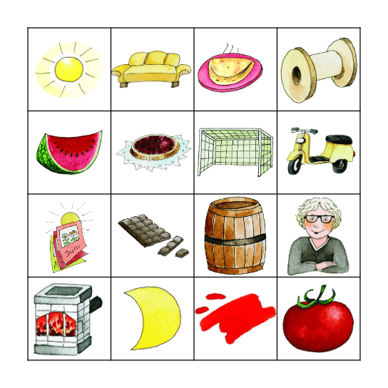 Wortschatz O, o Bingo Card