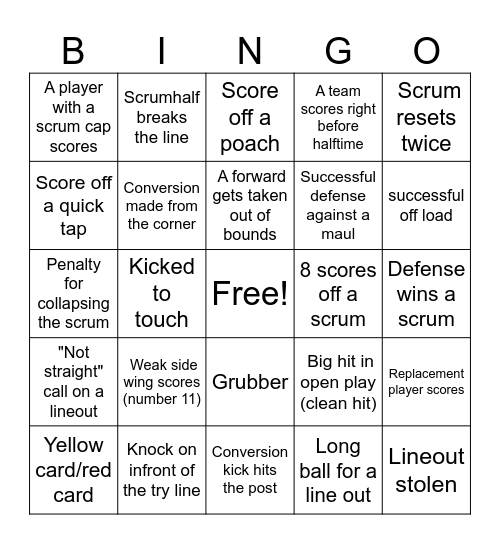 WER Bingo Card