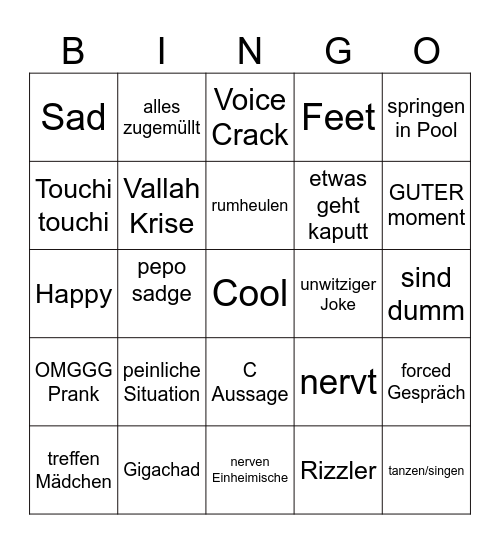 Jungs WG Bingo Card