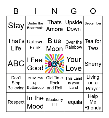 Decade Bingo Card