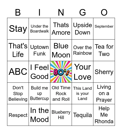 Decade Bingo Card