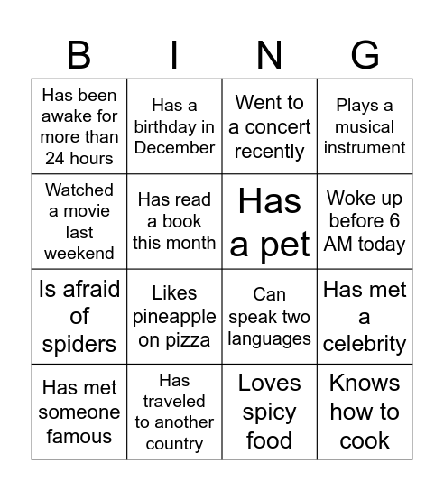 Bingo Card