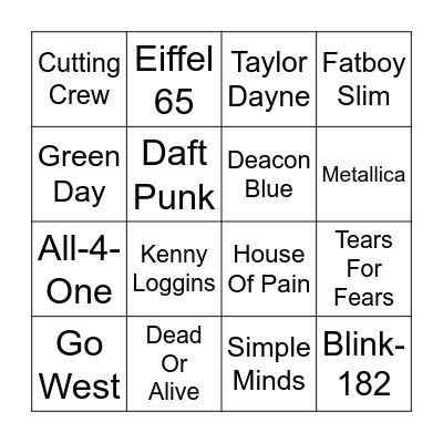 Artist Round Bingo Card