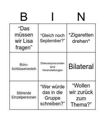 Die Linke LG Bingo Card