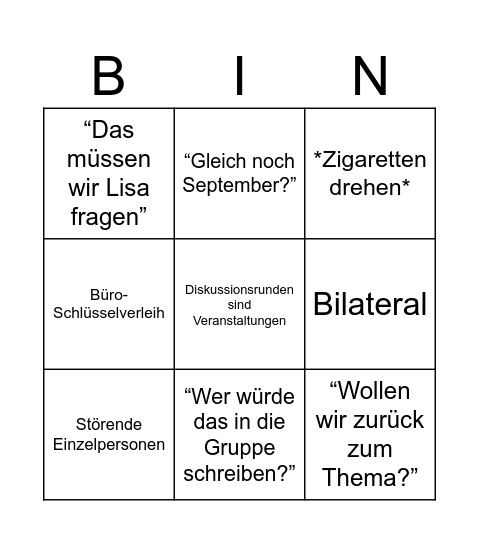 Die Linke LG Bingo Card