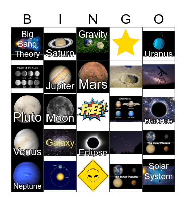 Solar System Bingo Card