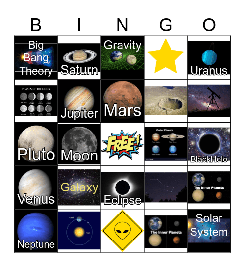 Solar System Bingo Card