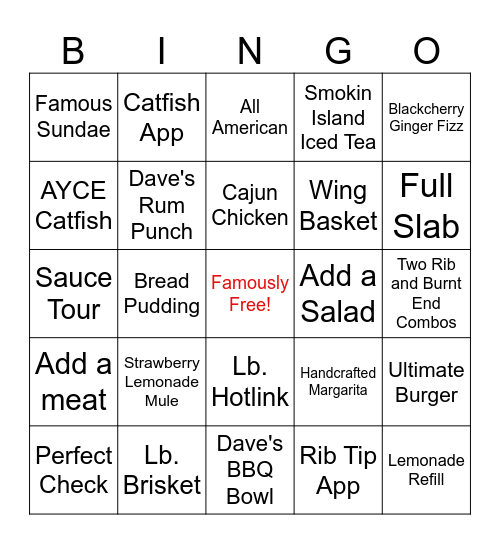 Famous Bingo!!! Bingo Card