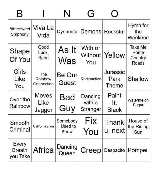 I Think I've Heard This Before... Bingo Card