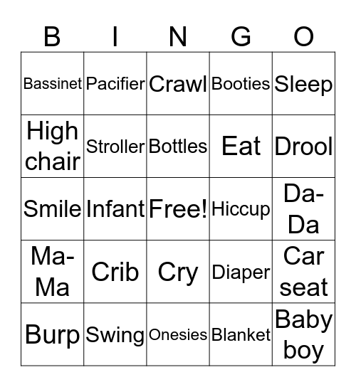 Jungle Baby Shower Bingo Card