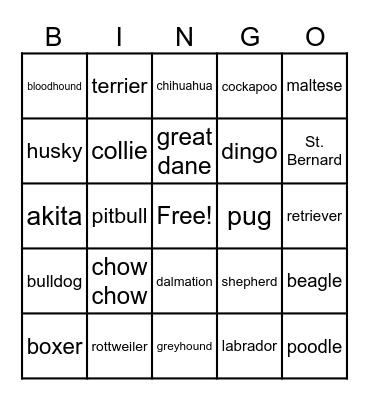 DOG BIRTHDAY PARTY Bingo Card
