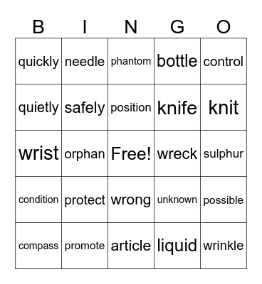 Phonics for Reading Book C Bingo Card