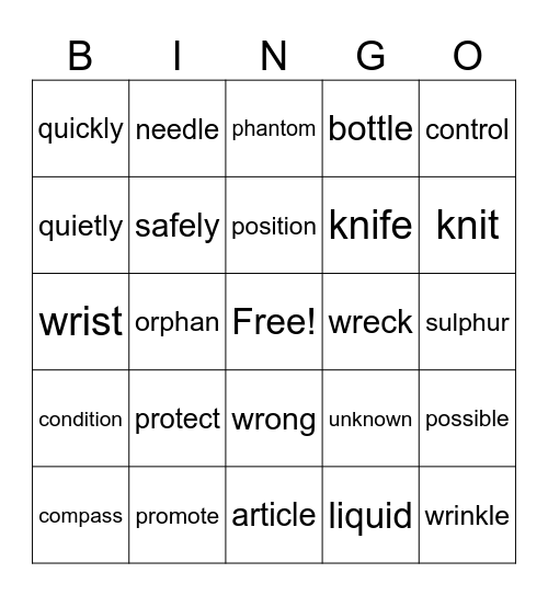 Phonics for Reading Book C Bingo Card