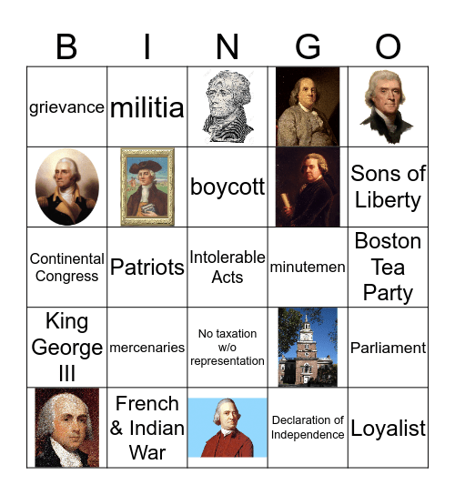 Fighting for Independence Bingo Card